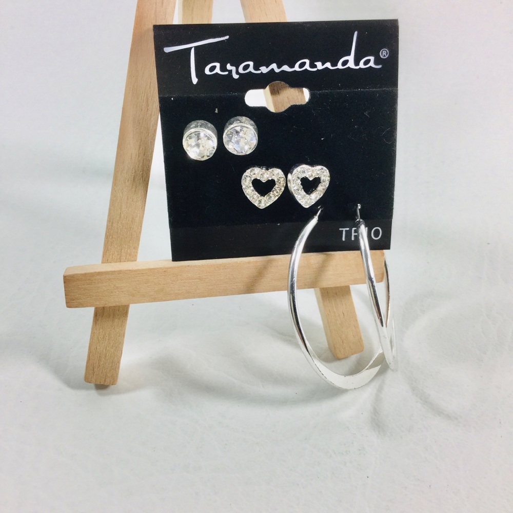 Trio of silver plated earrings